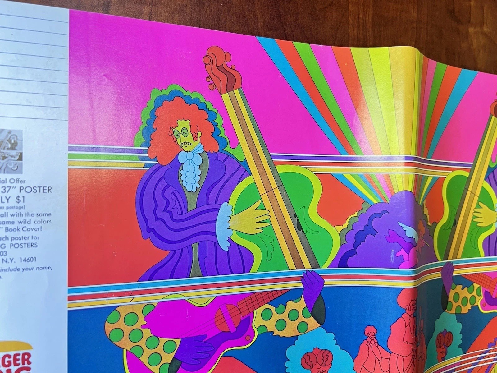 Peter Max Style 1970’s Burger King Psychedelic Rock Art School Daze Book Cover a