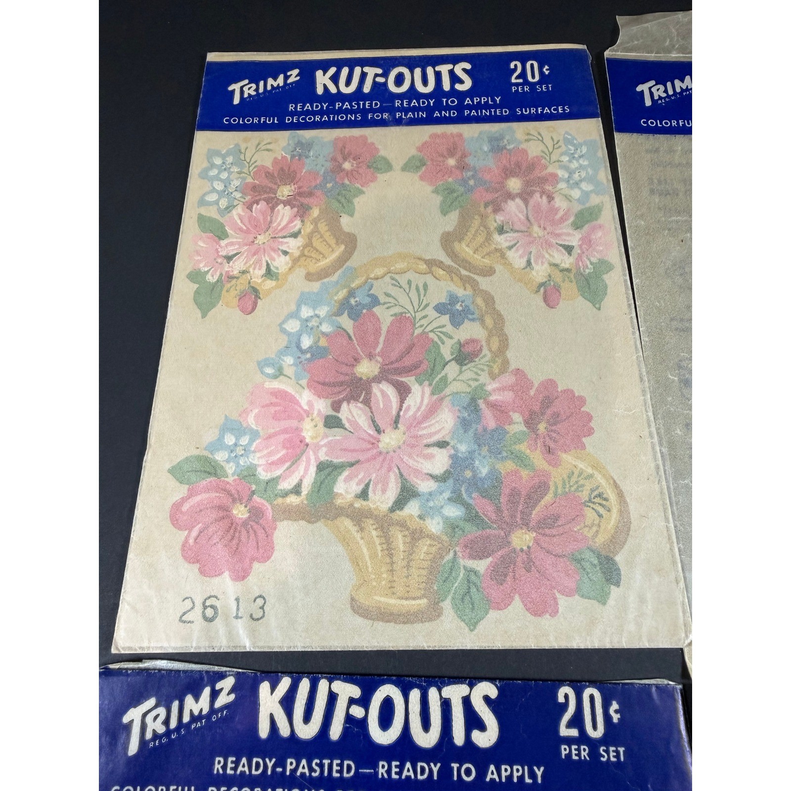 VTG Trimz Kut-Outs Decals Lot of 4 Multicolor Floral Strawberry Retro Crafts