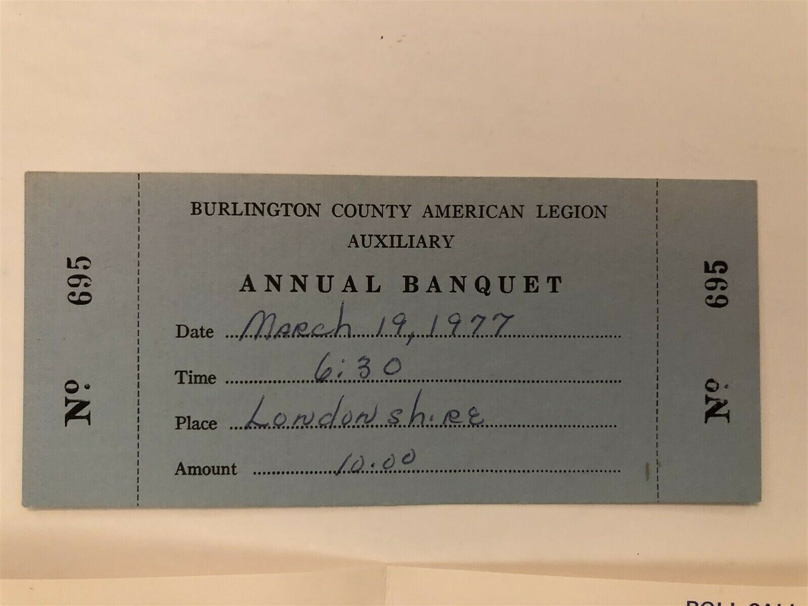 1977 Burlington County American Legion Auxiliary Annual Banquet Program NJ Vtg
