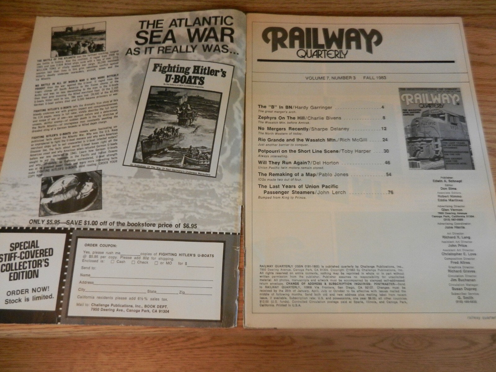 Vintage Railway Quarterly Magazines Fall 1981 & Fall 1983
