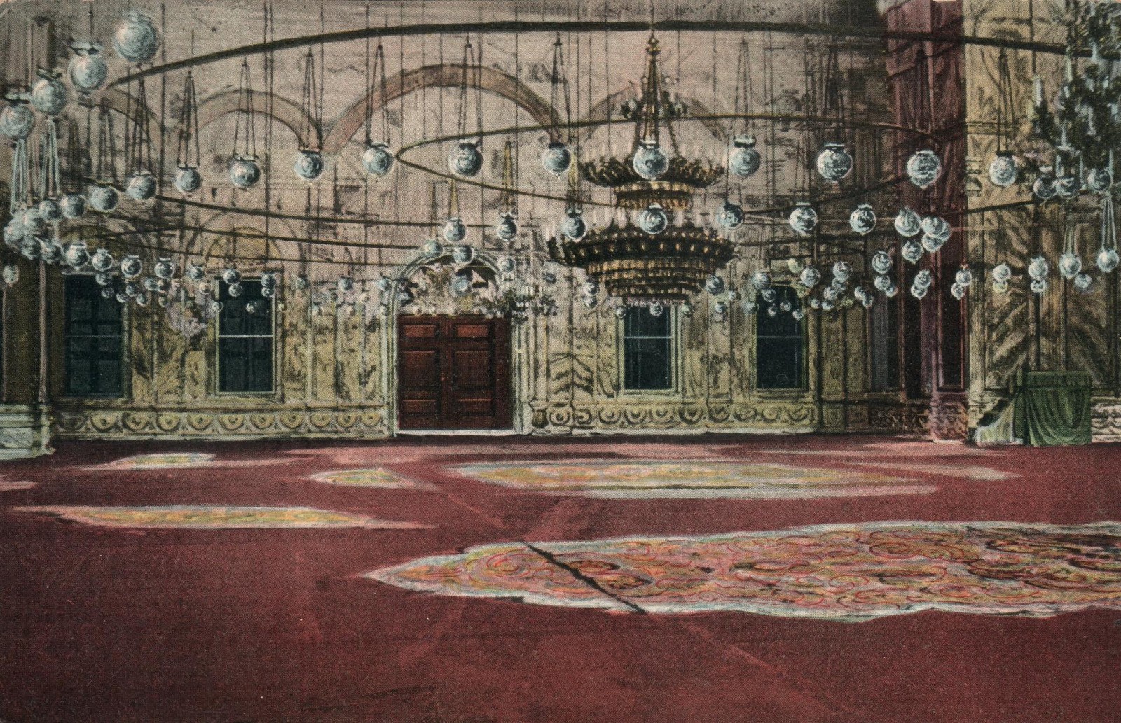 EARLY 1900’s ANTIQUE Egypt Cairo Interior Mosque of Mohamed Ali POSTCARD, Unused