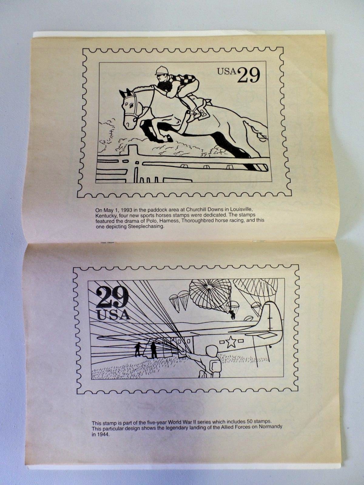 1994 United States Postal Service Postage Stamp Coloring Book Lightly Used 040