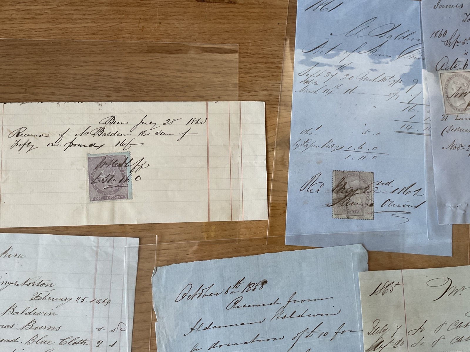 Baldwin British Industry 19th century 50+ receipt items