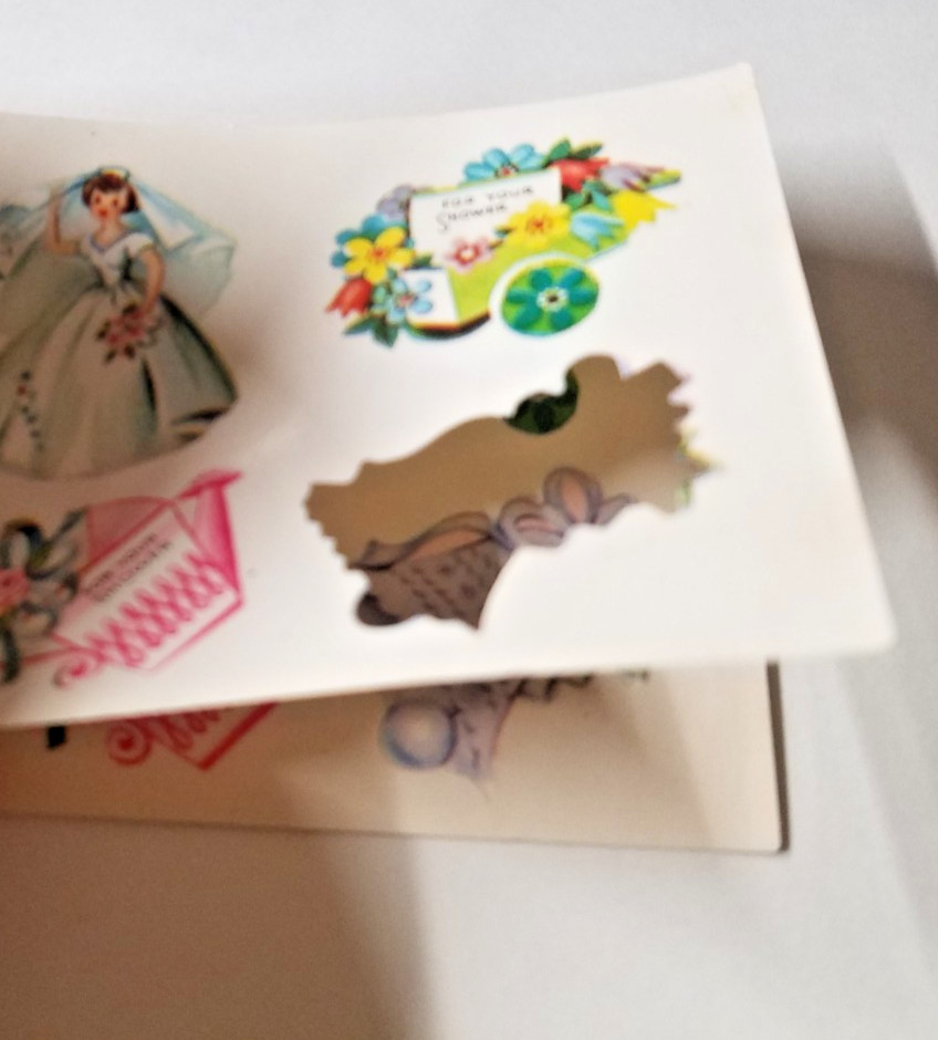 2 Booklets 1950s Dennison Shower Wedding Seals and Birthday Seals As Is 3691
