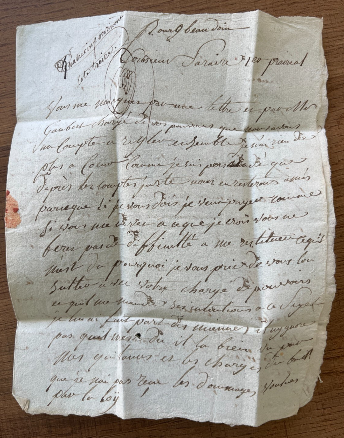 Letter From EcoUIS (Eure) To Paris / Year 11