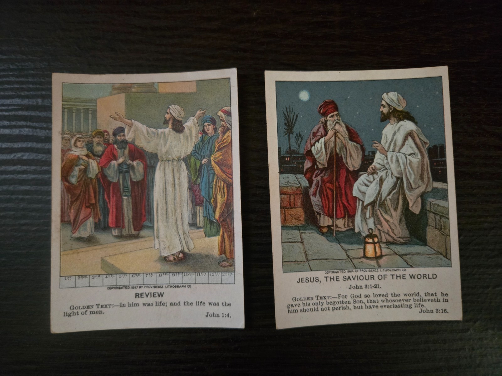 Antique Berean Lesson Pictures Lot 14 Bible Cards 1908 Religious Lithograph