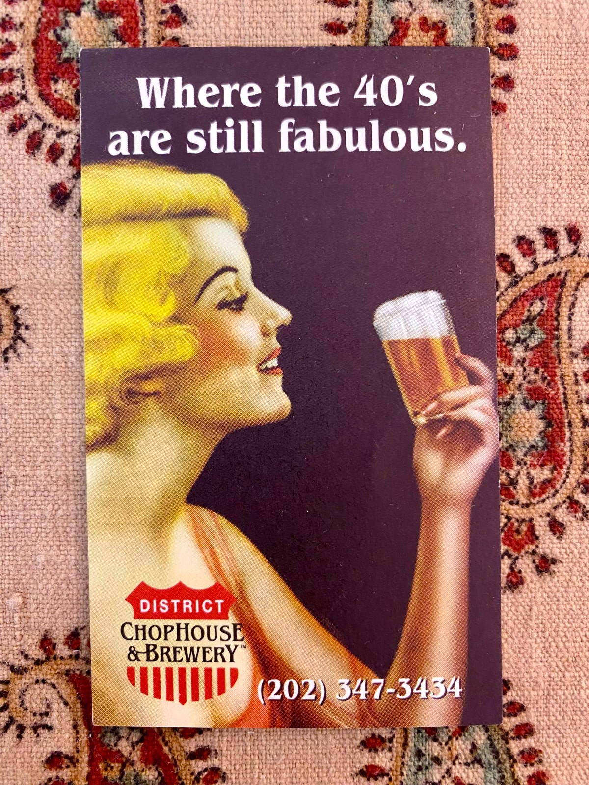 Collection of 8 Vintage Business Cards from District Chophouse & Brewery (c2002)