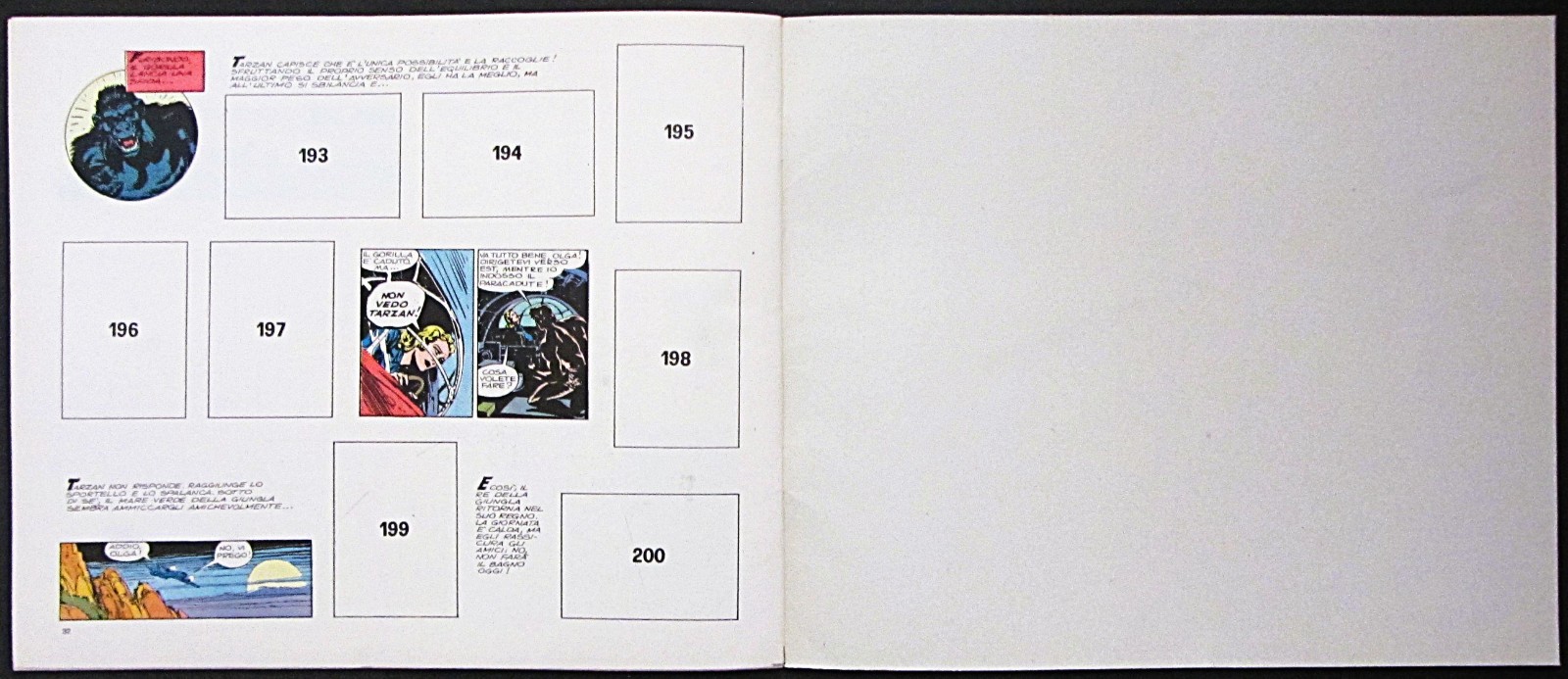 TARZAN OF THE APES~ITALIAN STICKER BOOK w/UNCUT SHEET OF 200 STICKERS~JOE KUBERT
