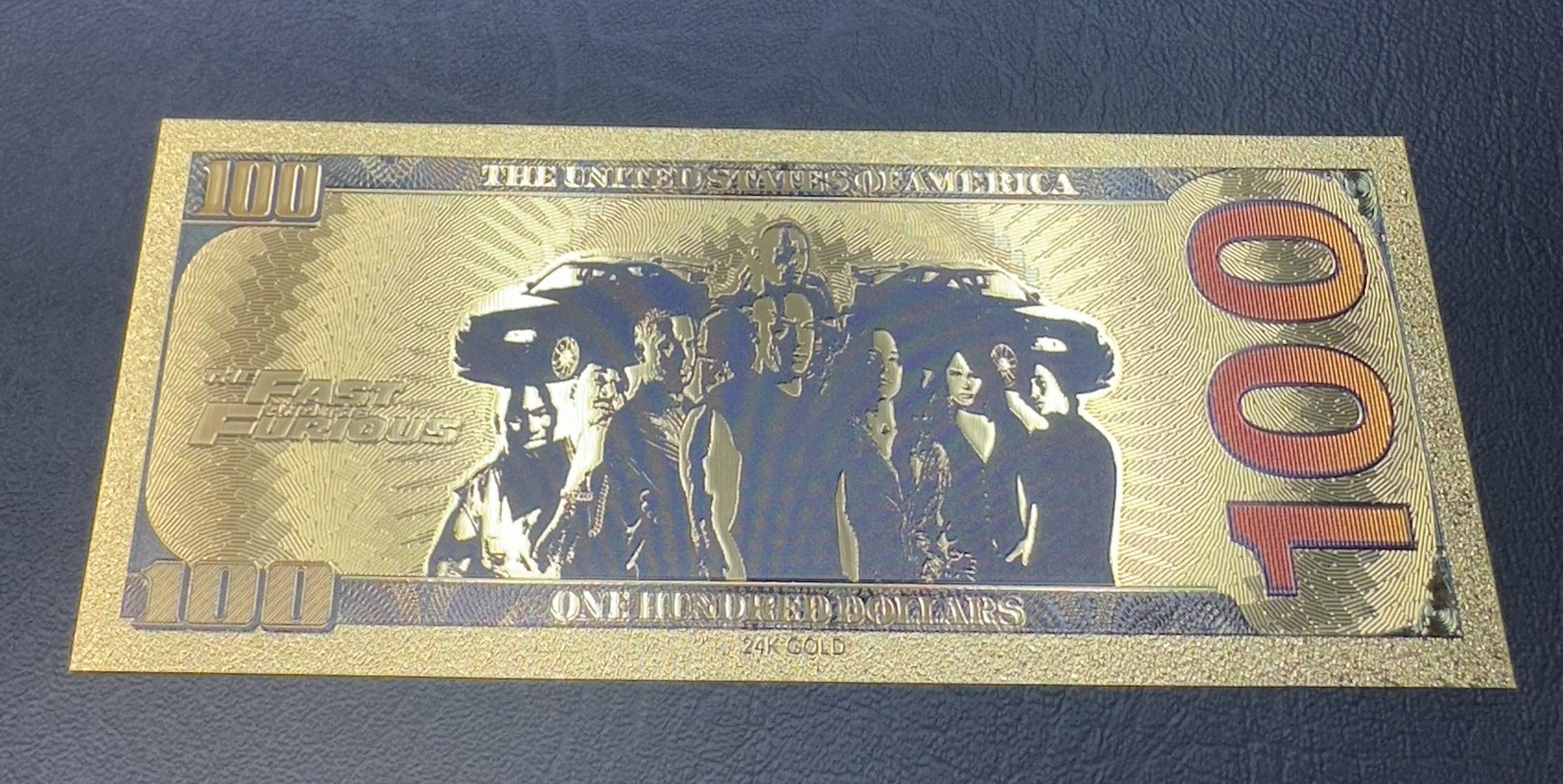 24k Gold Foil Plated Fast And The Furious Banknote Collectible