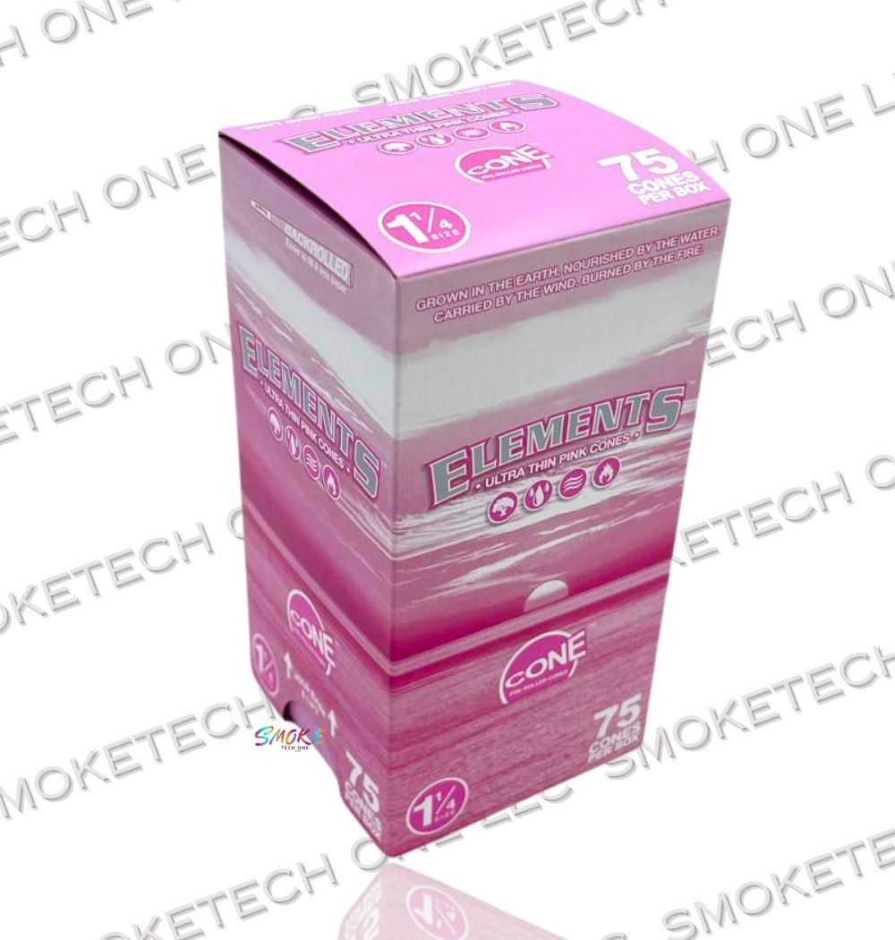 Elements Pink 1 1/4 Pre-Rolled Cones – 75 Pack