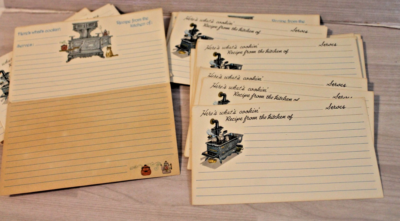 Vintage Recipe Cards LOT of 17 Large & 18 Index Card Size Lined Paper