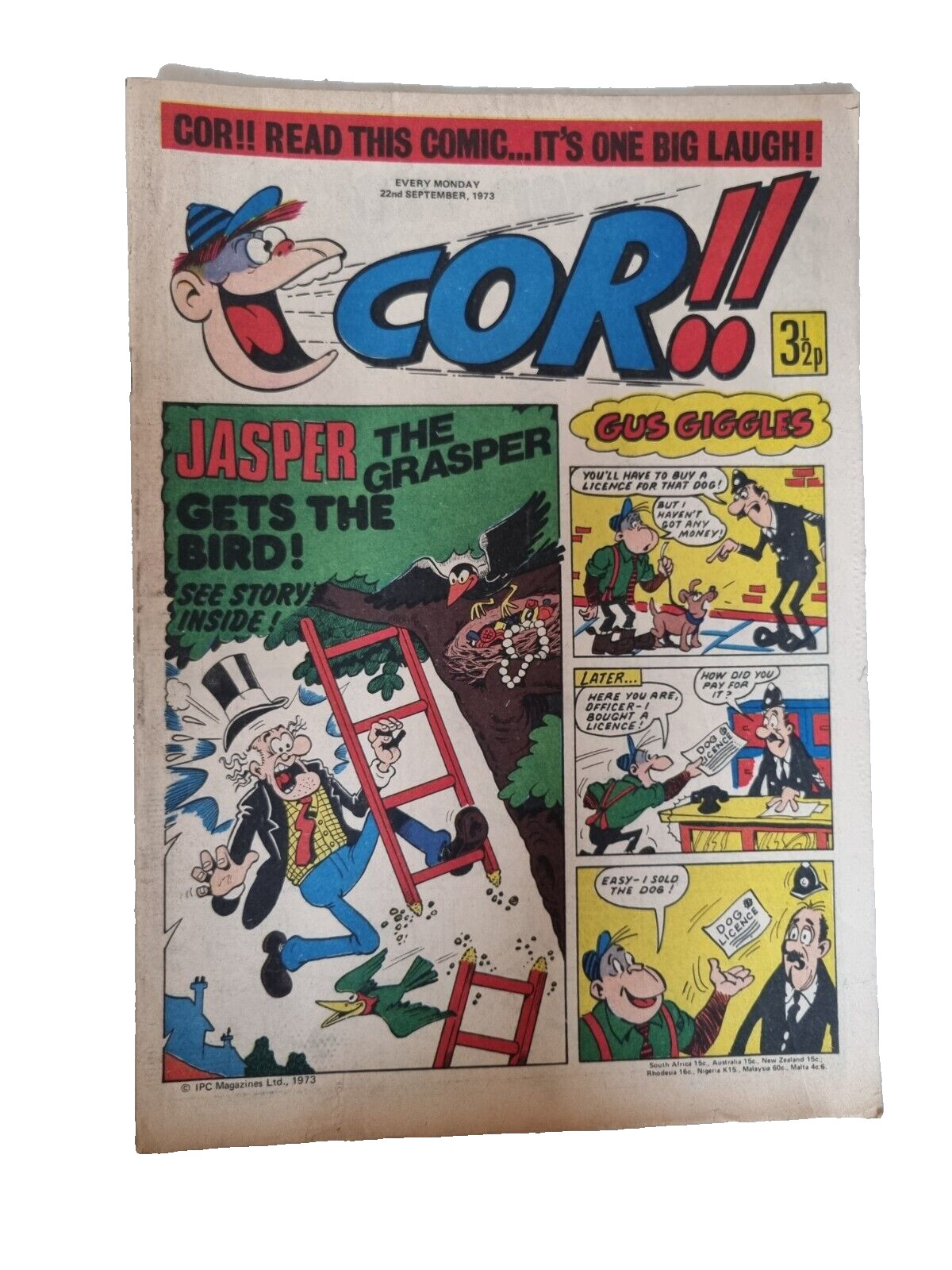 Cor!! IPC Magazines British Weekly Comic 22nd September 1973