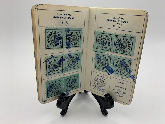 1960’s International Association of Machinists Monthly Dues Booklet w/Stamps