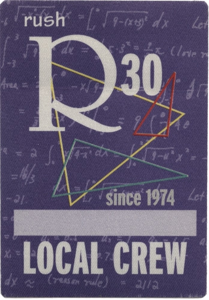 Rush 2004 30th Anniversary concert tour Working Crew Backstage Pass