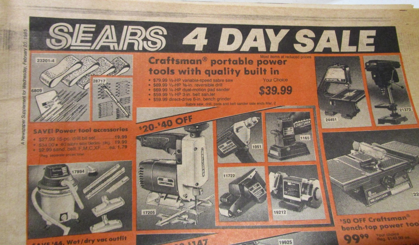 1985 VINTAGE 1980’s SEARS STORE ADVERTISING SALES NEWSPAPER CATALOG