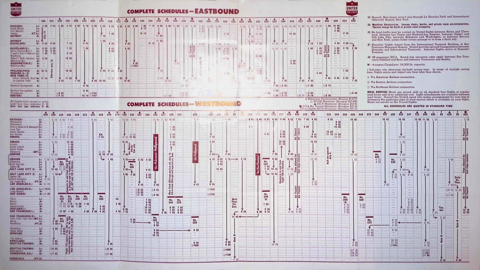 1952 Republican Convention Hotel Map Chicago United Air Lines Schedule