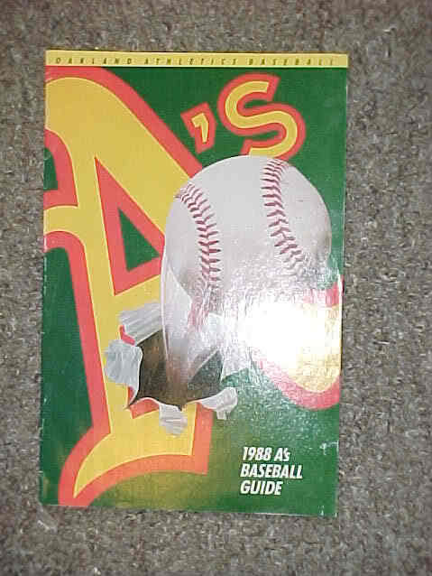 VINTAGE Oakland Athletics Baseball 1988 A’s Guide Booklet Nice advertisement
