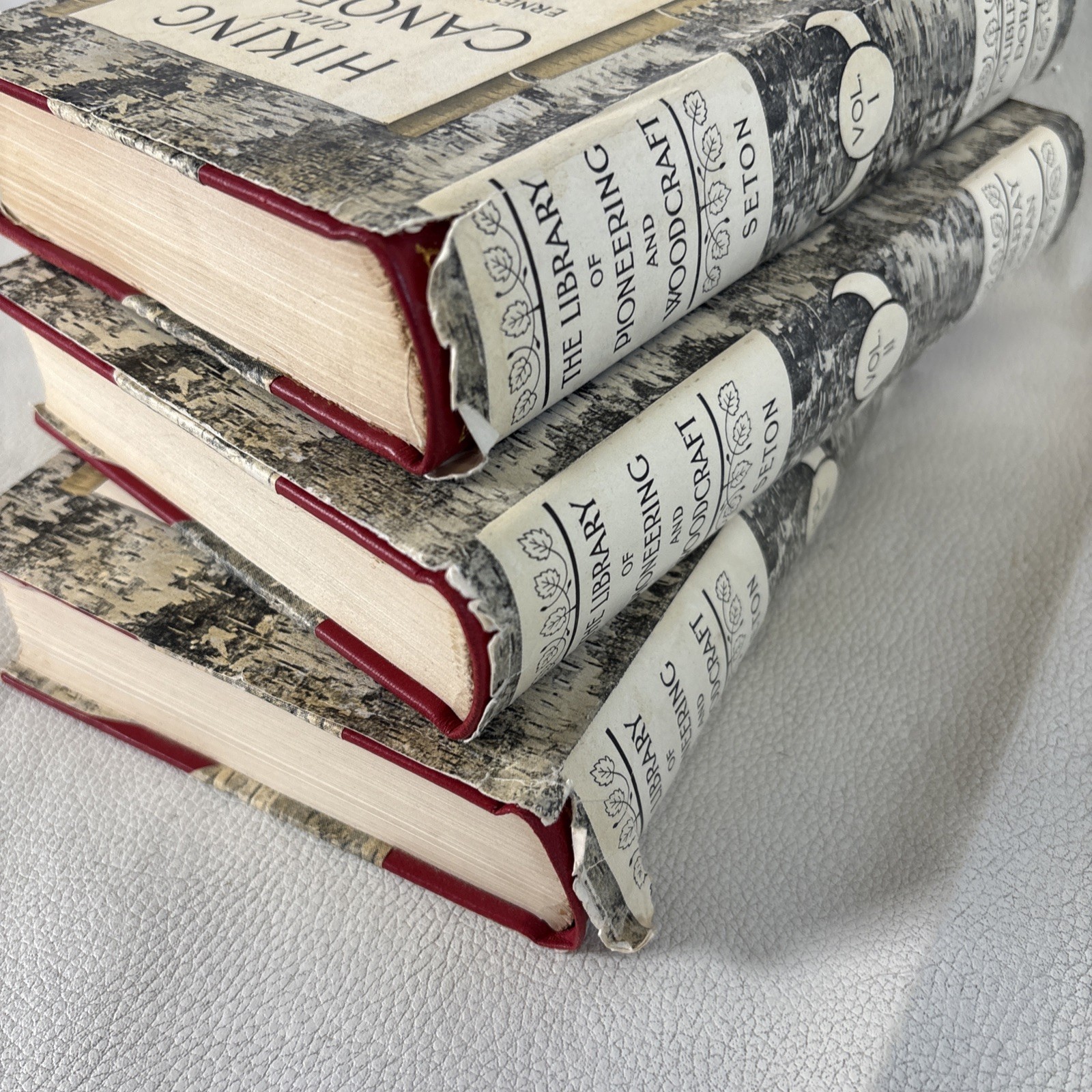 Vtg Vol. 1-3 Animals & Birds, Craft, Hiking -HC- DJ ERNEST THOMPSON SETON 1926