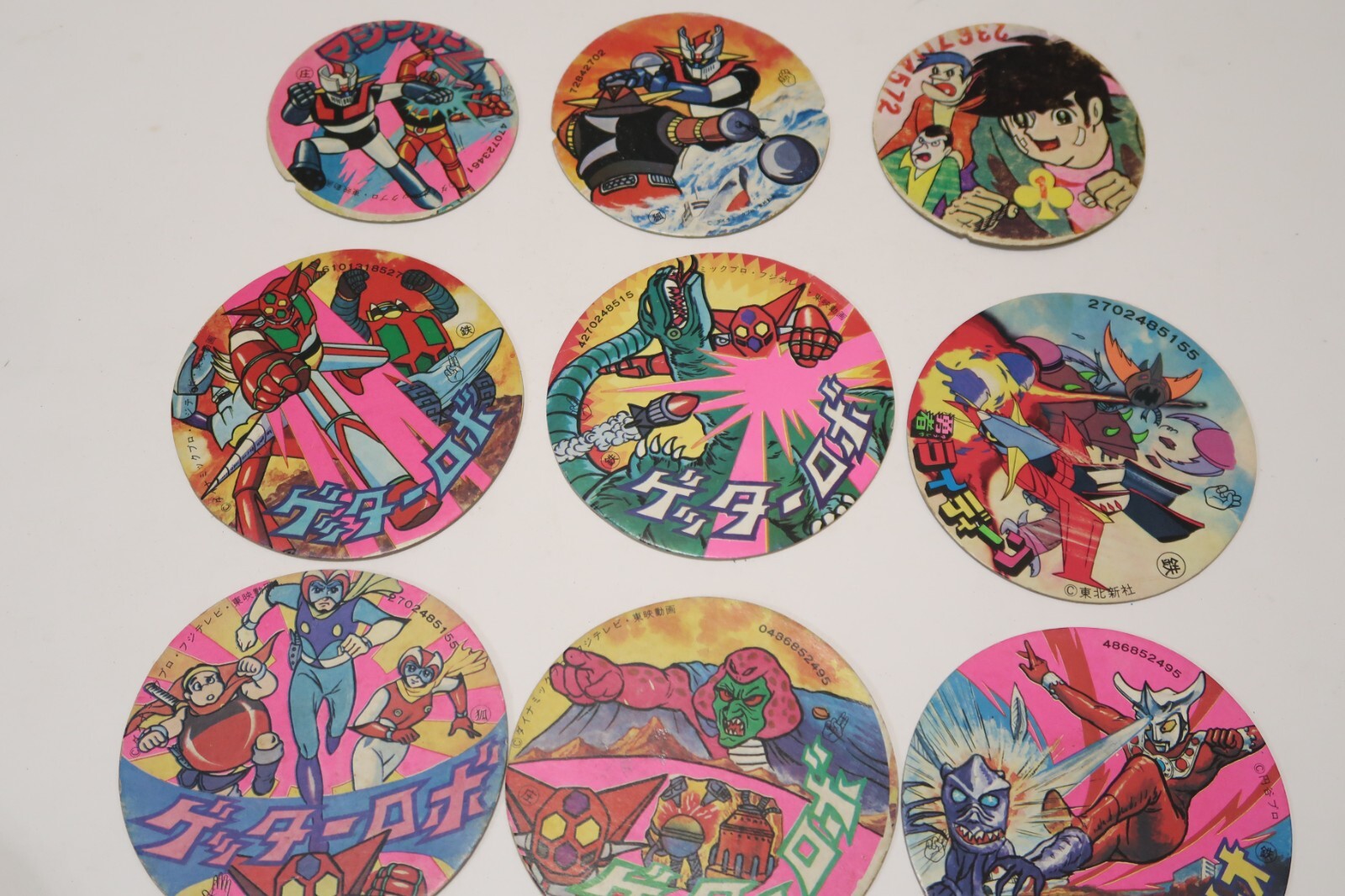 Vintage Japanese Menko Cards Lot – Approx. 140 Pieces Masked Rider Mazinger Z