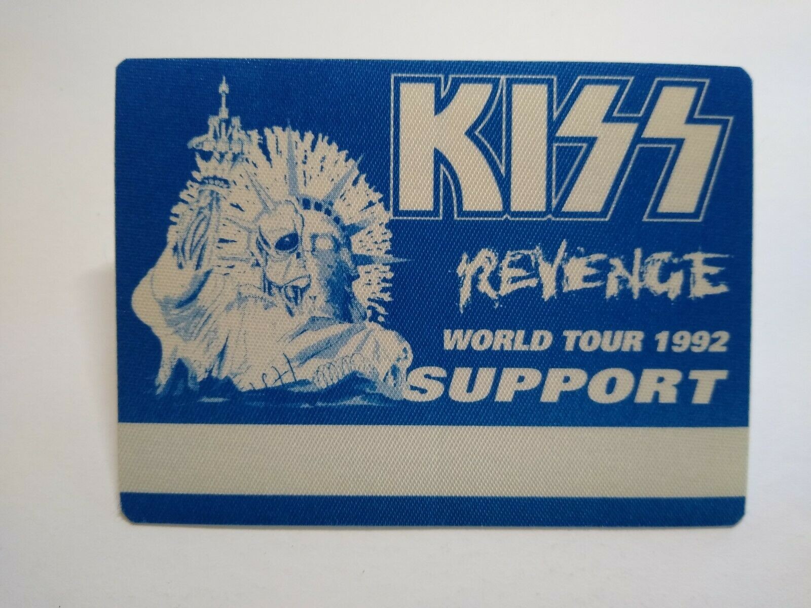 Kiss Revenge Backstage Pass Original Hard Rock Music Concert Tour Blue Skull 92