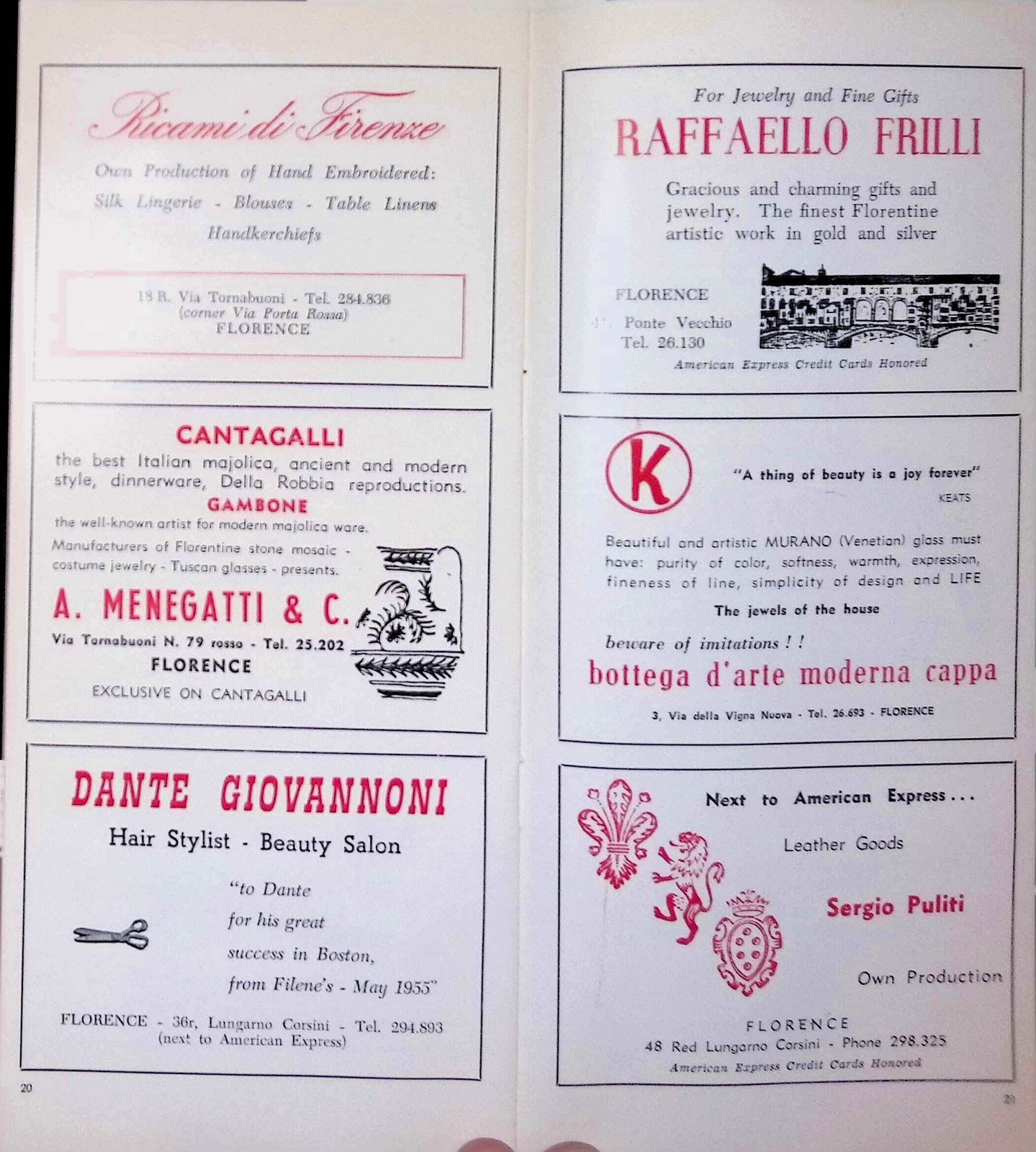 American Express Florence Sightseeing Tours Brochure w/ Map 1950s Italy Duomo