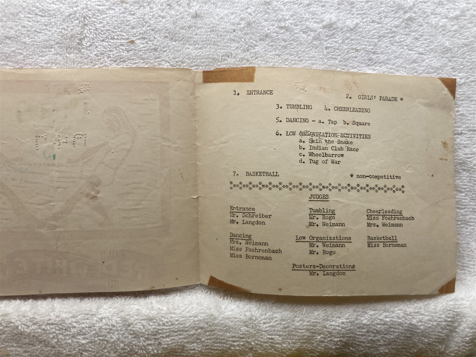 1947 Sports Night Programs Port Washington High School Long Island NY Vtg