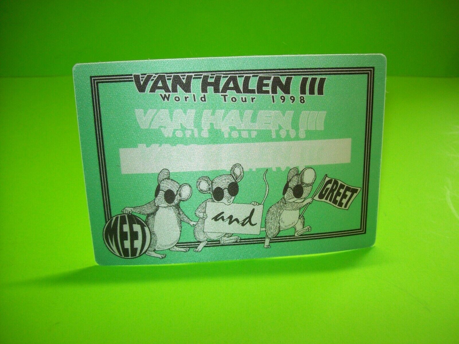 Eddie Van Halen III World Tour Backstage Concert Pass Original 1998 Meet & Greet