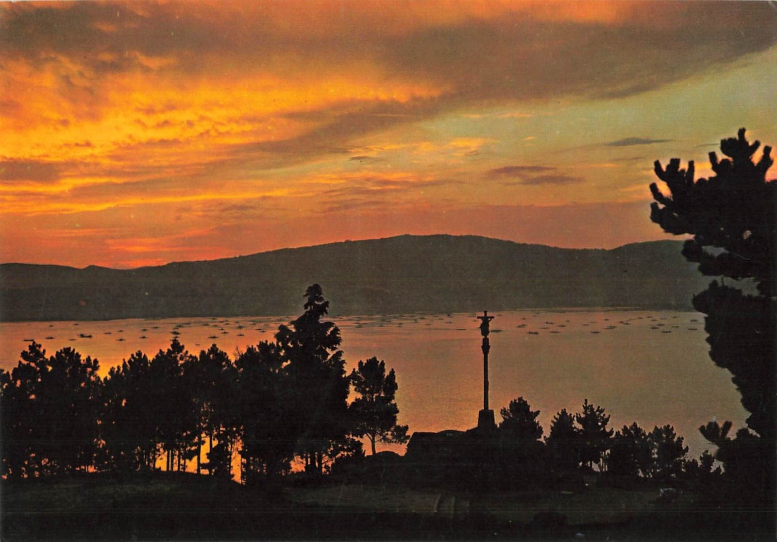 Postcard Spain Vigo La Guia Municipal Park at Sunset