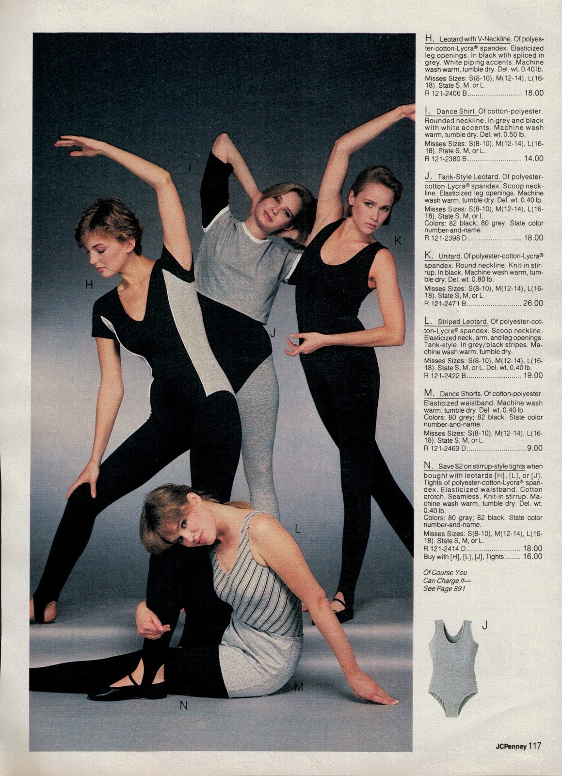 MID-1980S JCPENNEY CATALOG LEOTARD AND TIGHTS CLIPPINGS PAPER ADS PRINTS