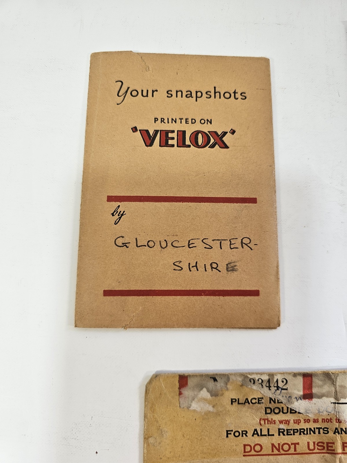 Vintage Kodak Velox Photographic Wallets Envelope Film Print Emphemera 1950s
