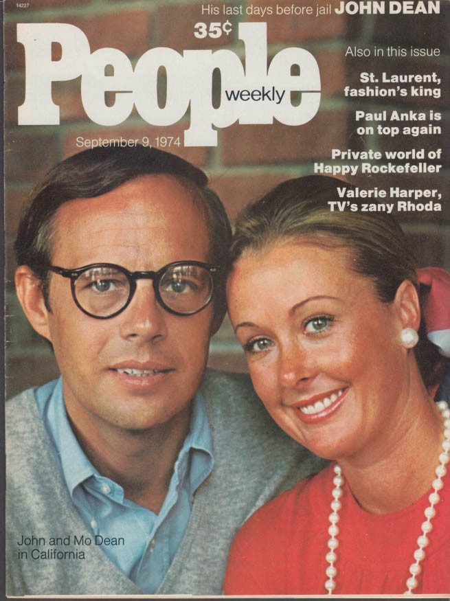 PEOPLE 9/9 1974 John & Mo Dean Paul Anka Yves St Laurent Valerie Harper