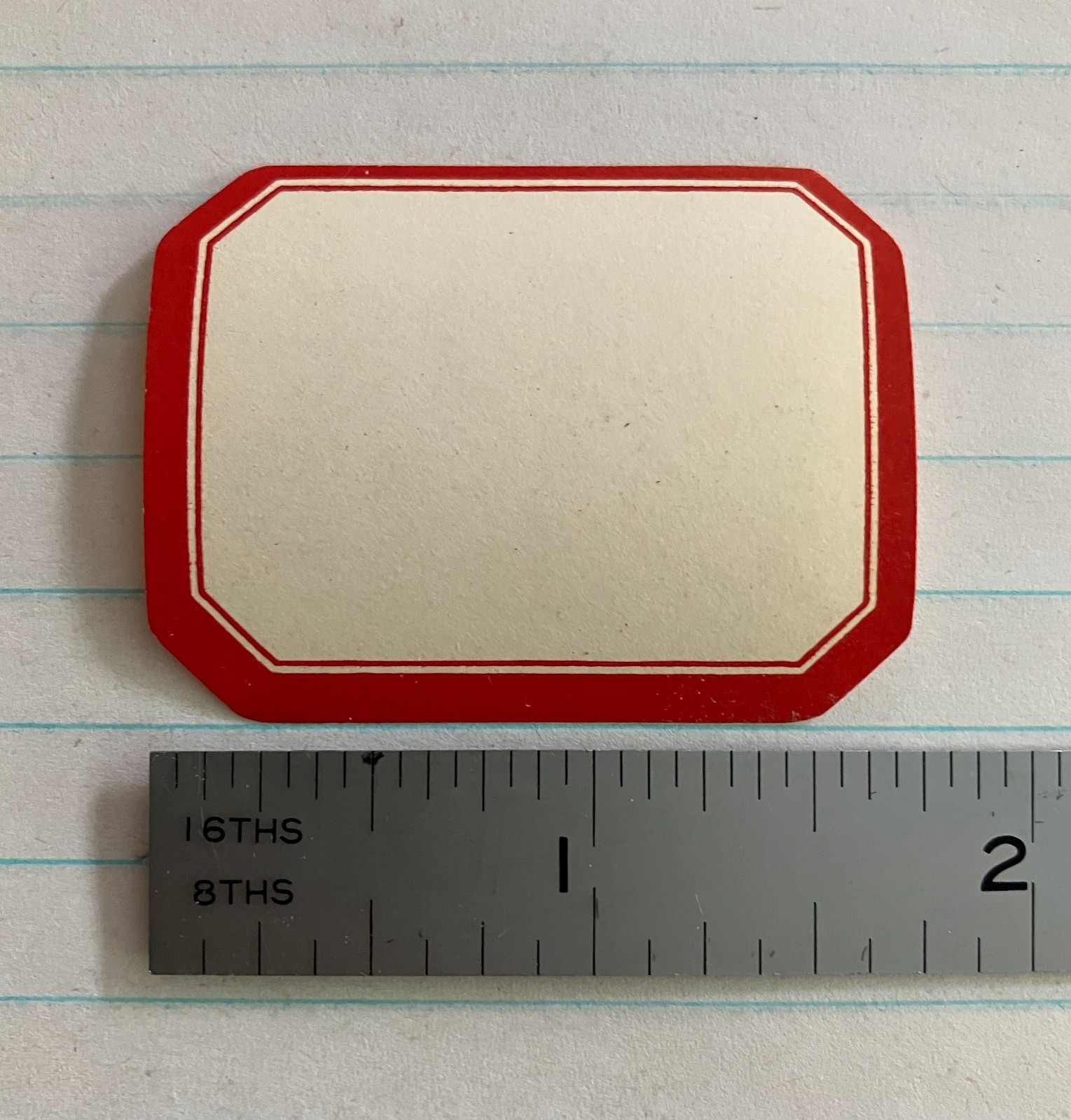 Vintage Dennison Gummed Red Border Labels 1-3/4” x 1-3/8” – Lot of 10