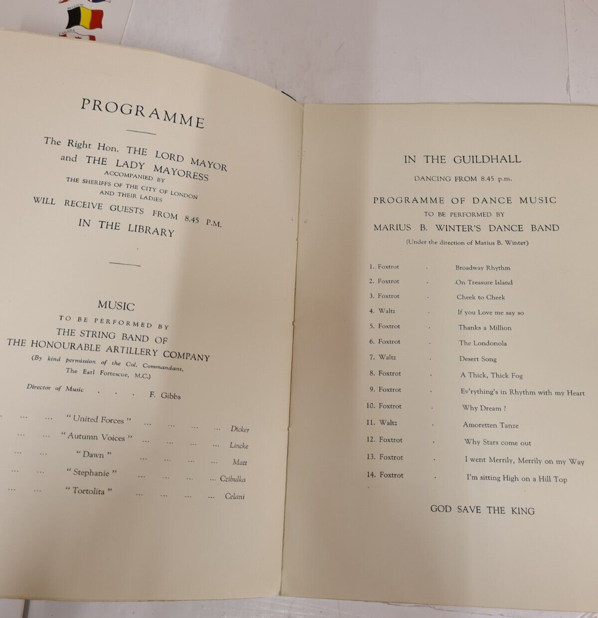 Vintage Collection x 6 London Guildhall Military Banquet / Reception Programmes