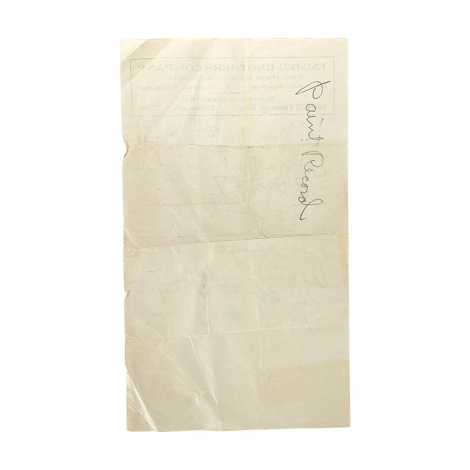 Vintage Emmer Brothers Company West Coast Lumber And Shingles Order Sheet