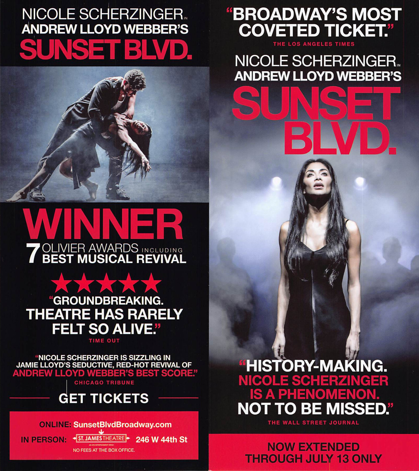 Sunset Blvd the musical Nicole Scherzinger Ad Flyer Broadway 2025 New York City