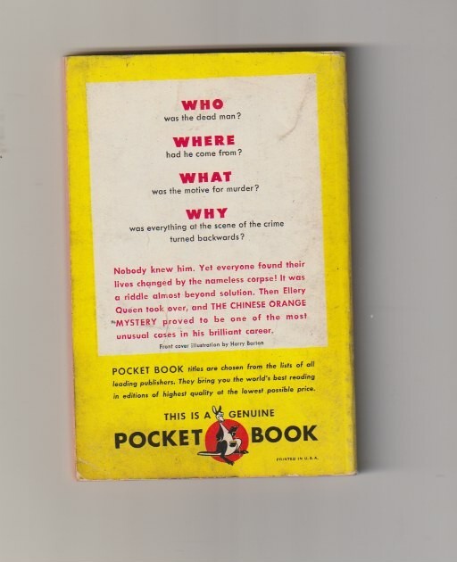 J116 Chinese Orange Mystery 17 Ellery Queen Vintage Pocketbook Paperback Book