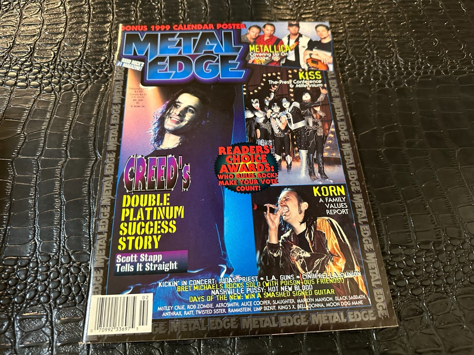FEBRUARY 1999 METAL EDGE rock n roll music magazine CREED – KORN – METALLICA