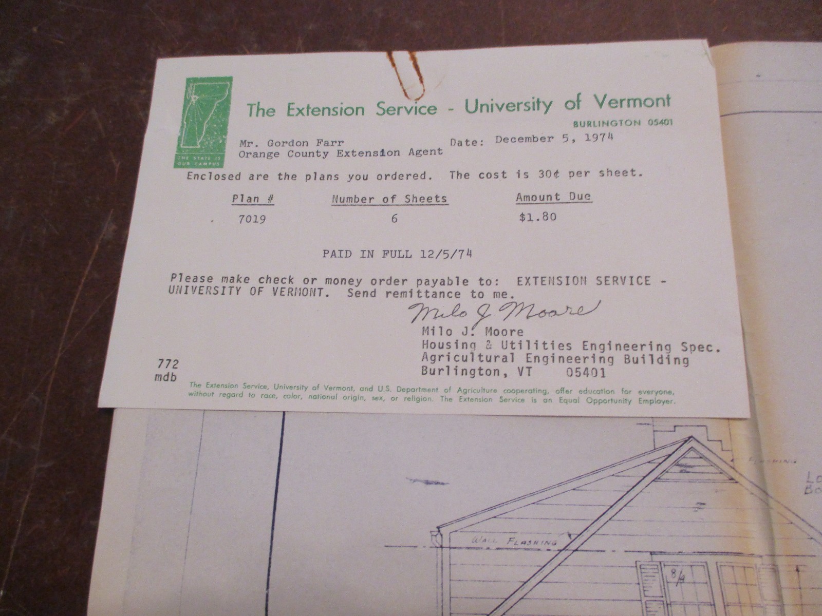 Vintage 1974 Farmhouse Plan University of Vermont Extension Service L549