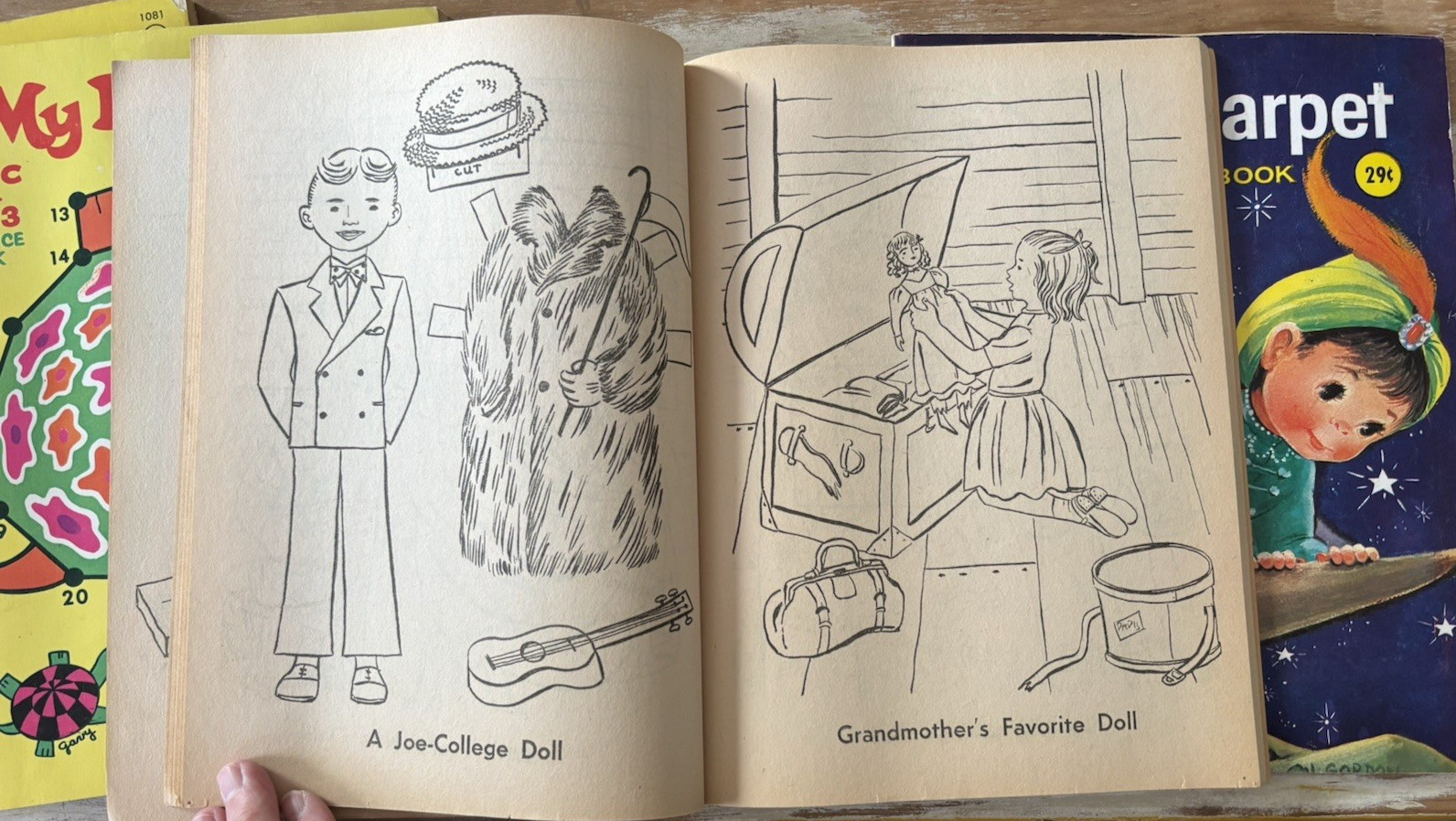 Vintage lot childs coloring & activity books 1960’s 1970’s dot crossword horses