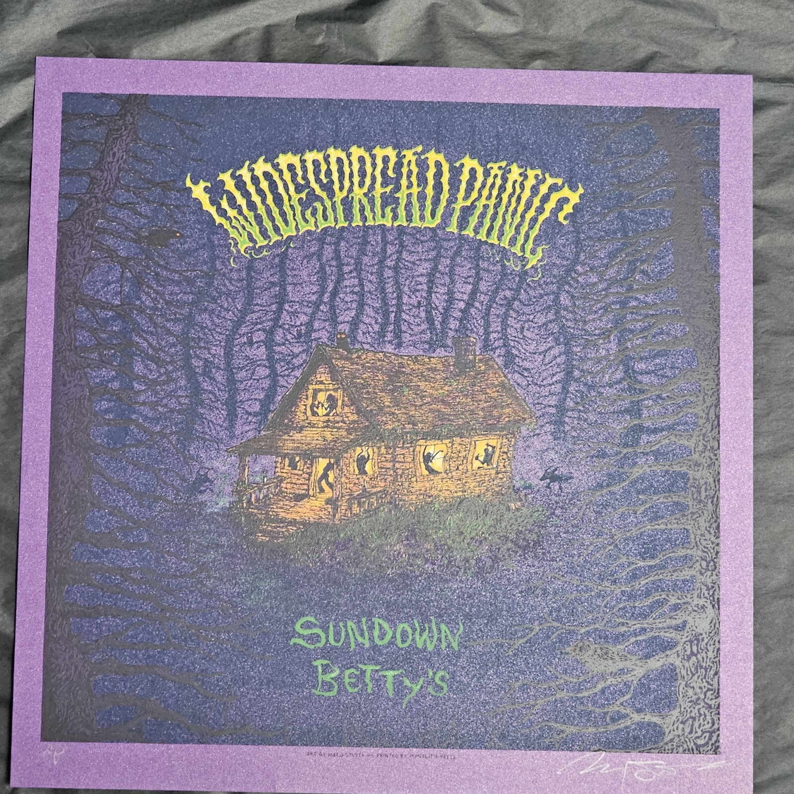SIGNED Marq Spusta Widespread Panic PURPLE VARIANT AP Artists Proof Print Poster