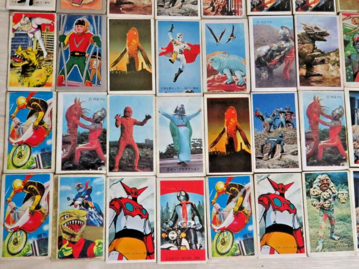290 Japanense Animation Menko cards Kamen Rider Tiger Mask Spectreman eight man