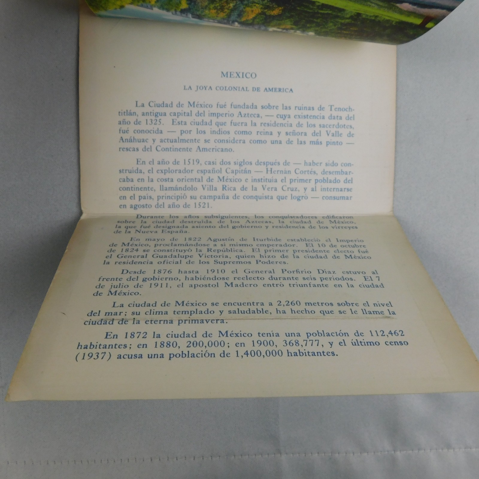 Vintage 30s 40s Views from Mexico Souvenir Photo Folder Postcard