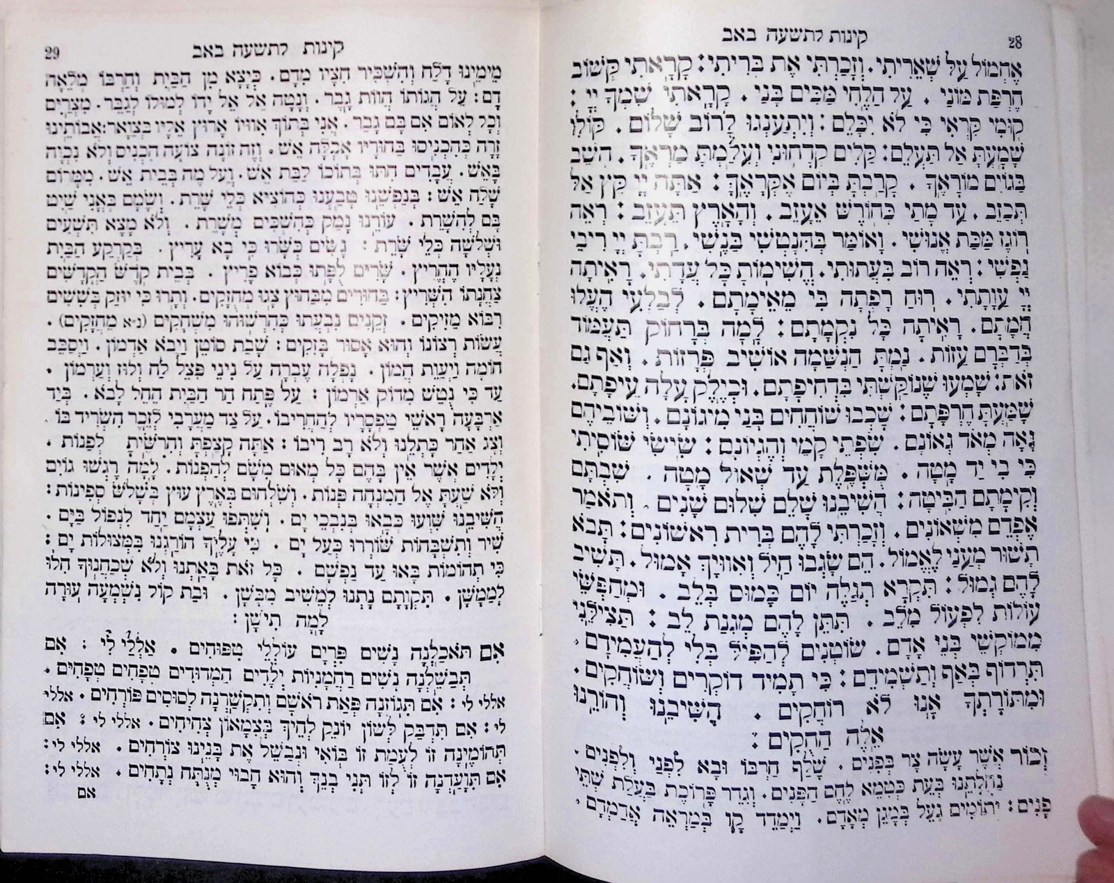 Hebrew Seder Tisha B’Av Prayer Pamphlet w/ Kinnot Haftarah c. 1910 Judaica