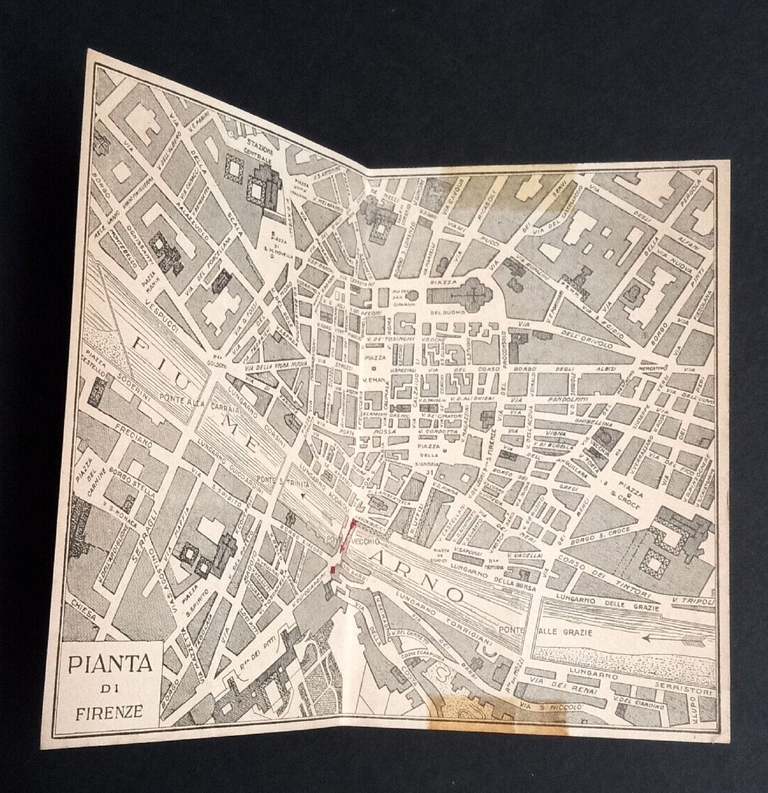 U. Bellini Silversmith Jewelry Florence Italy Vtg Receipt Map Business Card 1951