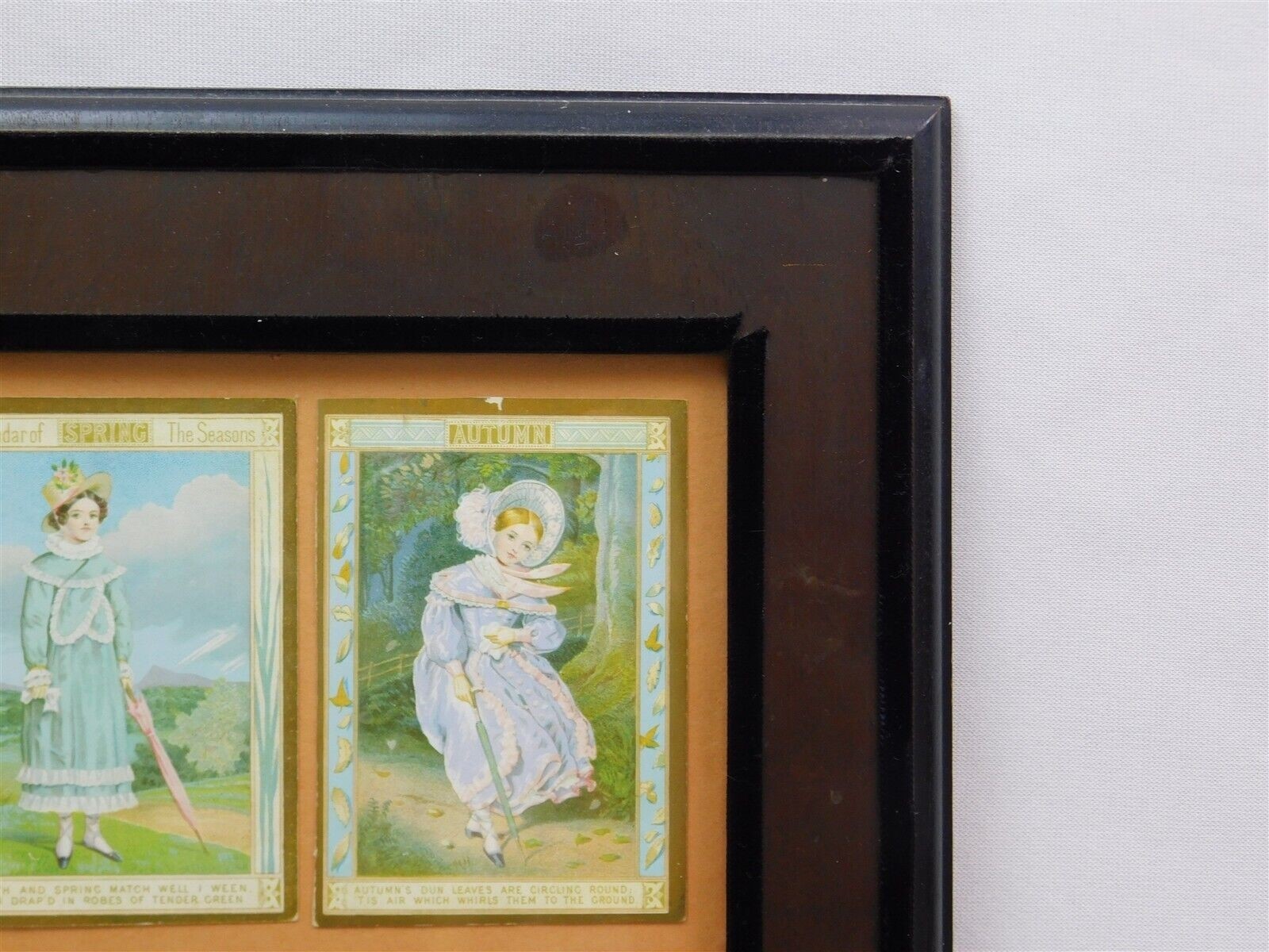 Marcus Ward 1880s Calendar Of The Seasons Victorian Trade Cards Framed