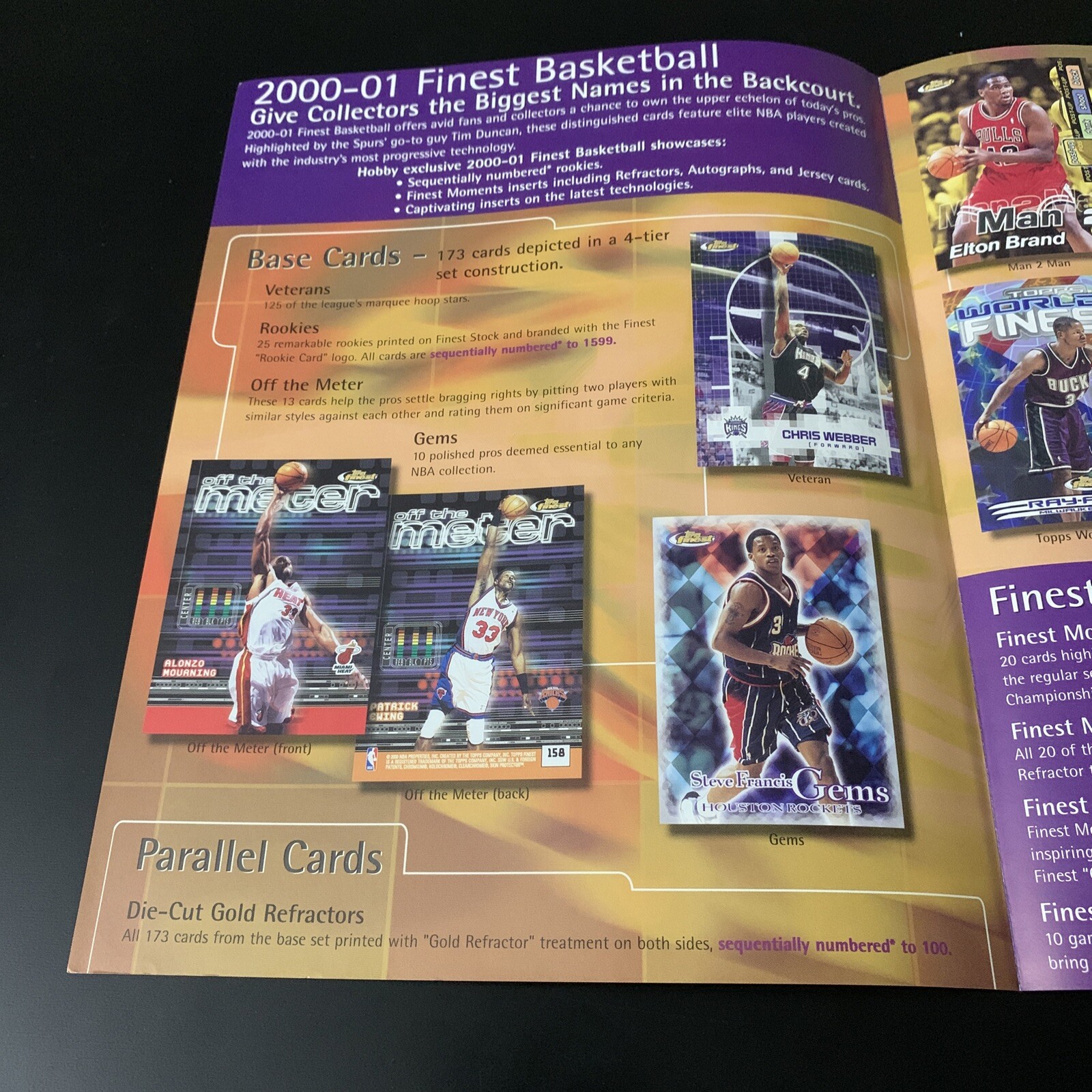Rare 2000 Topps Finest NBA Dealer Promo Advertisement Tim Duncan Basketball