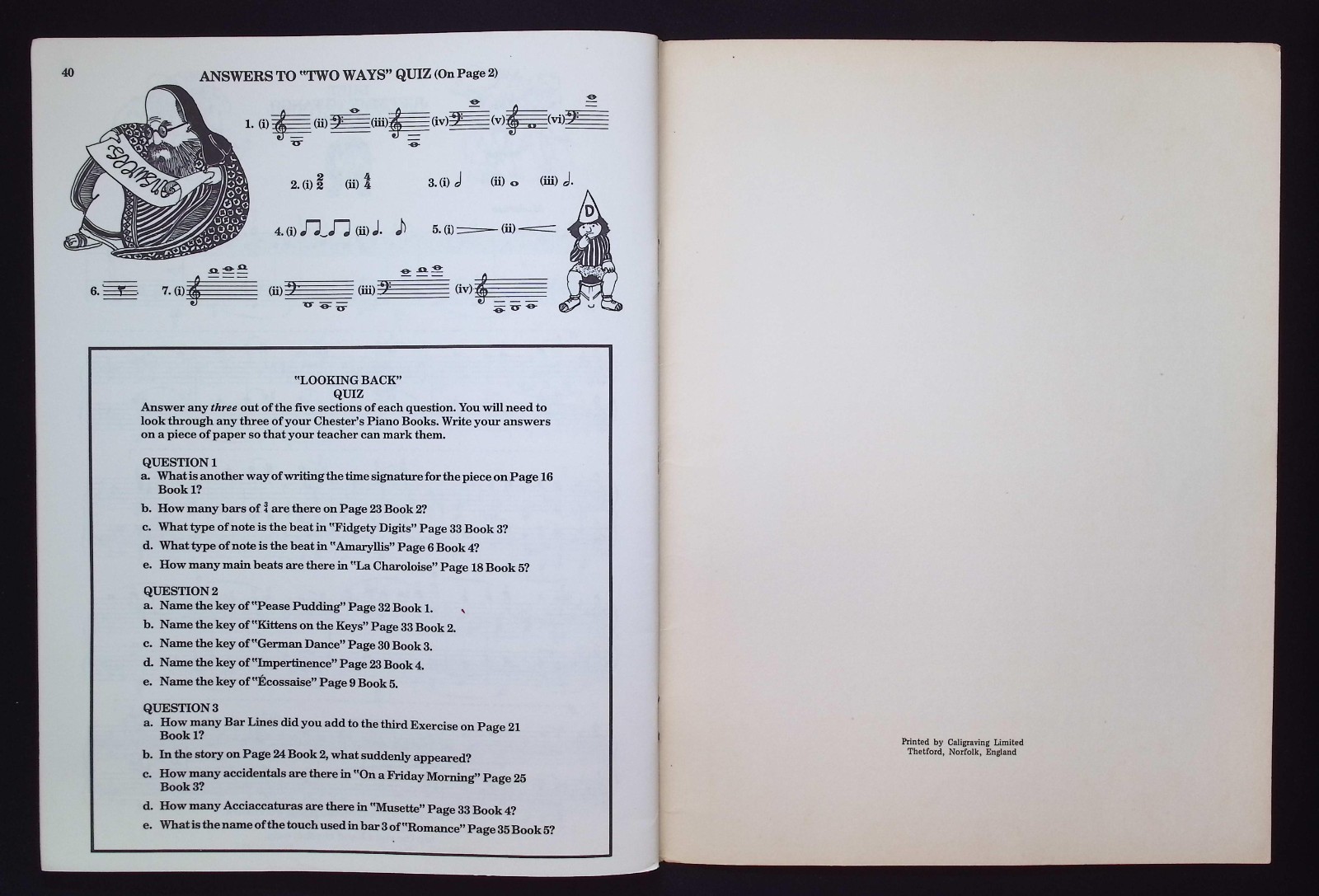 Chester’s Piano Book, Number Five by Carol Barratt, 1979 Chester Music