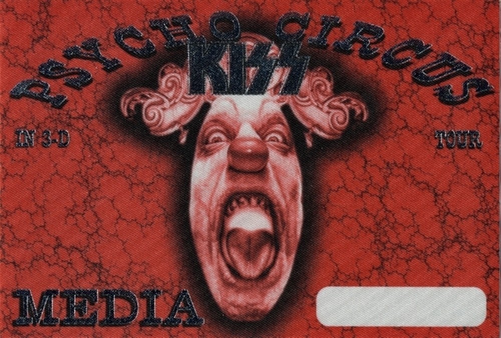 KISS 1998 Psycho Circus concert tour issued Media foil Backstage Pass