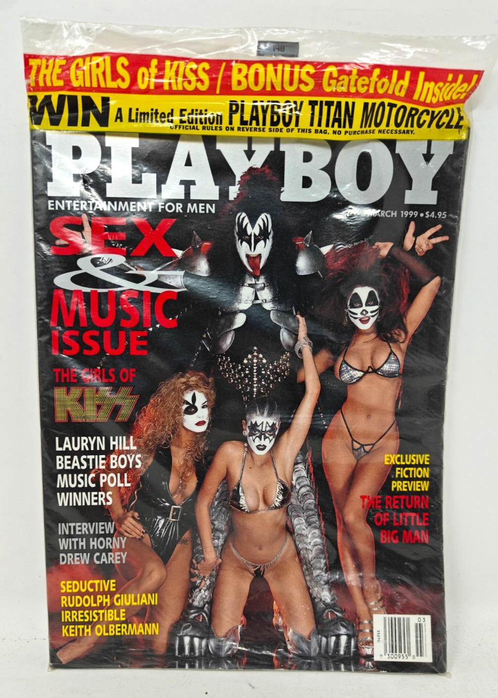 1999 MARCH PLAYBOY SEALED GIRLS OF KISS BONUS GATEFOLD INSIDE