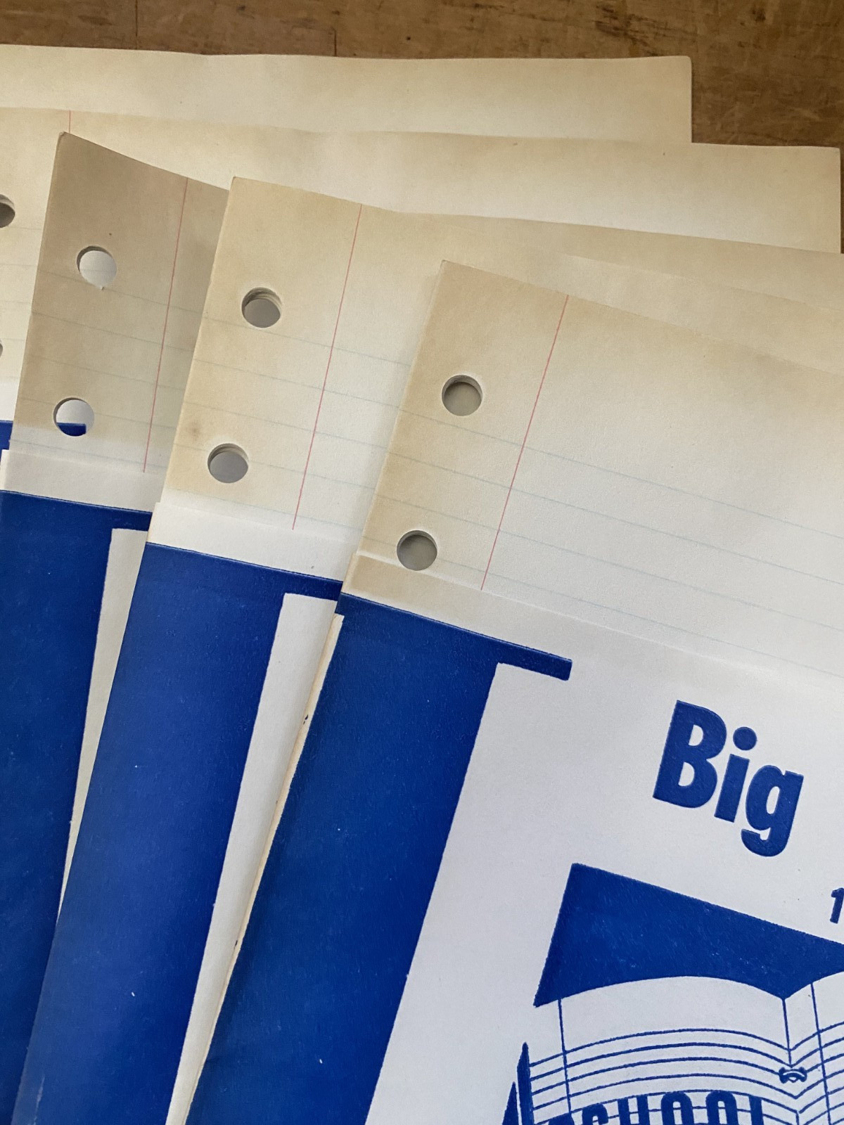 5 Packs NOS Deadstock VTG 50’s School Lined Filler Paper, 90 Sheets, Aged Patina